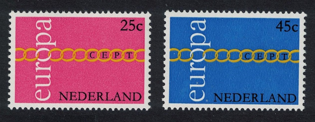 Netherlands Chain of Os Europa 2v 1971 MNH SG#1131-1132 MI#963-964