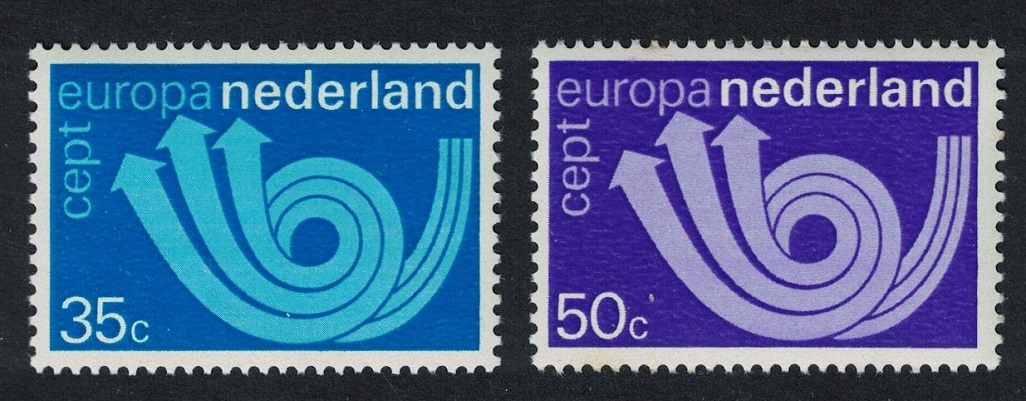 Netherlands Post horn Europa 2v 1973 MNH SG#1171-1172