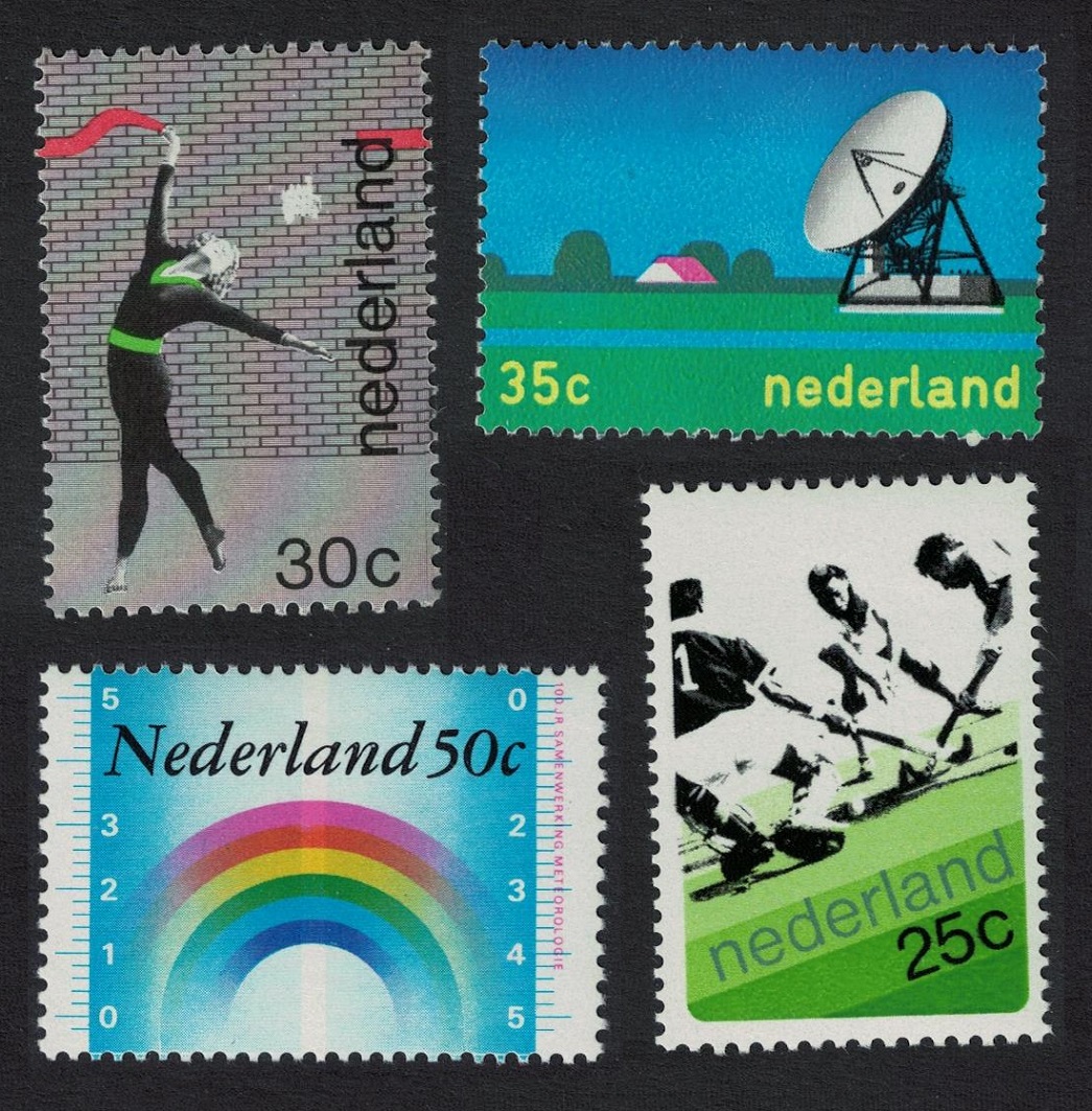 Netherlands Gymnastics Meteorology Aerial Dish Hockey 4v 1973 MNH SG#1173-1176