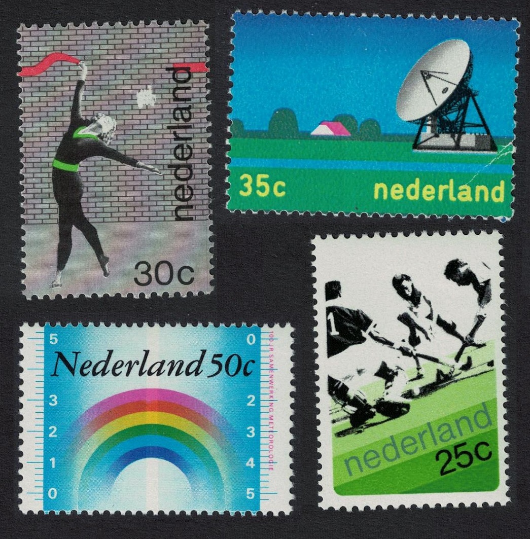 Netherlands Gymnastics Meteorology Aerial Dish Hockey 4v Def 1973 Def SG#1173-1176