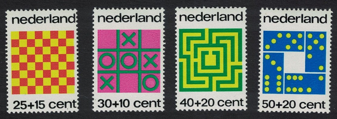 Netherlands Chess Maze Dominoes Games 4v 1973 MNH SG#1179-1182