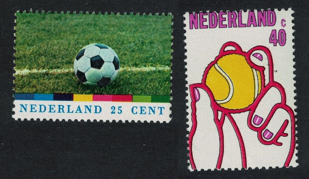 Netherlands Football Tennis 2v 1974 MNH SG#1191-1192