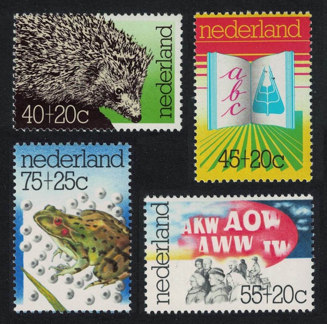 Netherlands Hedgehog Frog Anniversaries 4v 1976 MNH SG#1241-1244