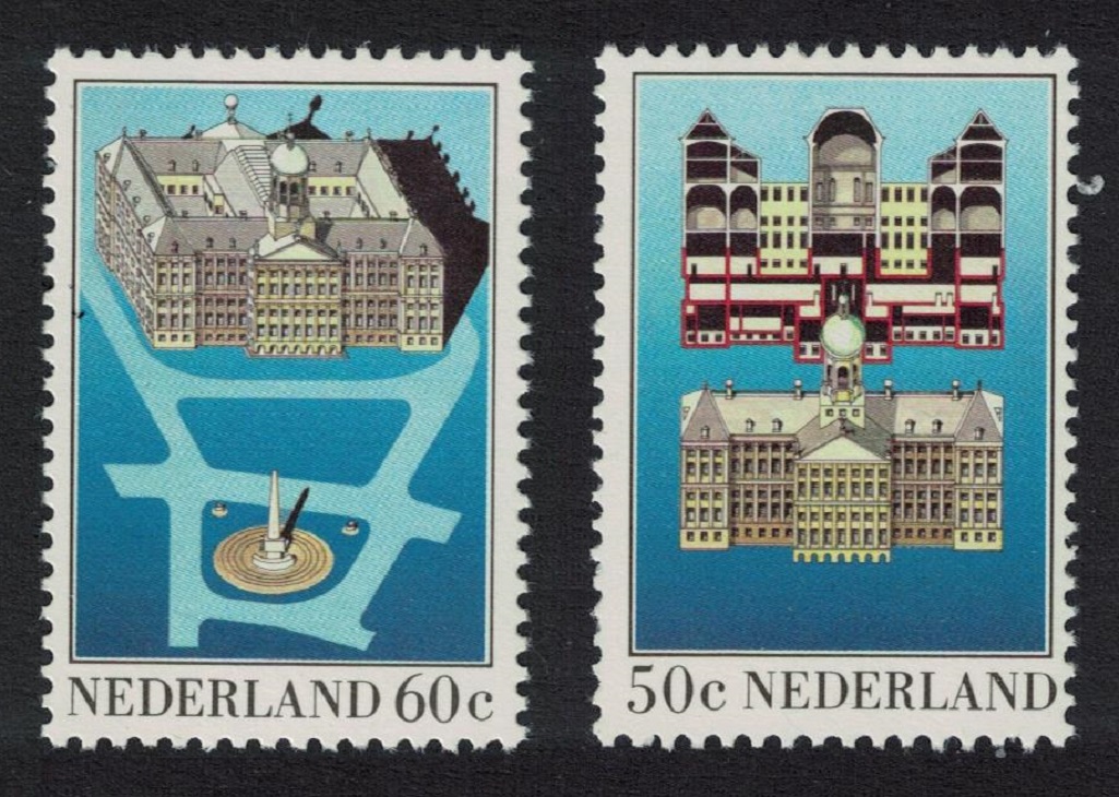 Netherlands Royal Palace Dam Square Amsterdam 2v 1982 MNH SG#1408-1409