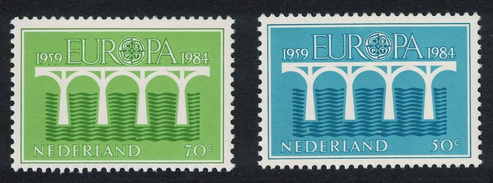 Netherlands Bridge 25th Anniversary of Europa CEPT 2v 1984 MNH SG#1440-1441