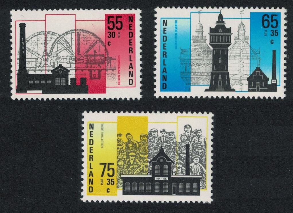 Netherlands Industrial Buildings 3v 1987 MNH SG#1503a-1505