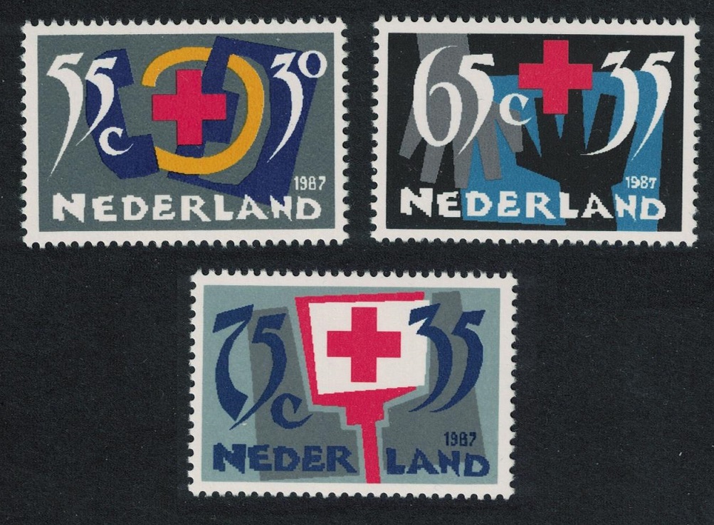 Netherlands Dutch Red Cross 3v 1987 MNH SG#1511a-1513 MI#1323-1325 Sc#B629-631