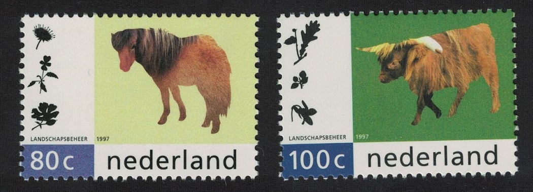 Netherlands Pony Cow Nature and the Environment 2v 1997 MNH SG#1831-1832