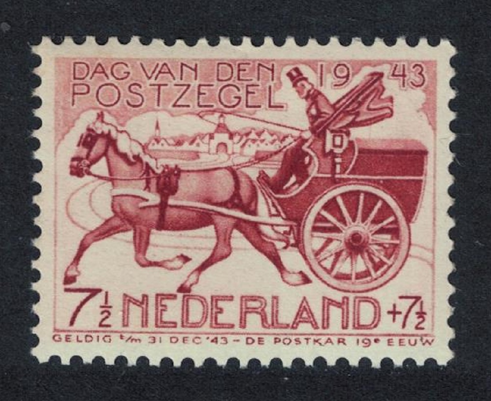 Netherlands Horse Mail Cart 1943 MNH SG#589