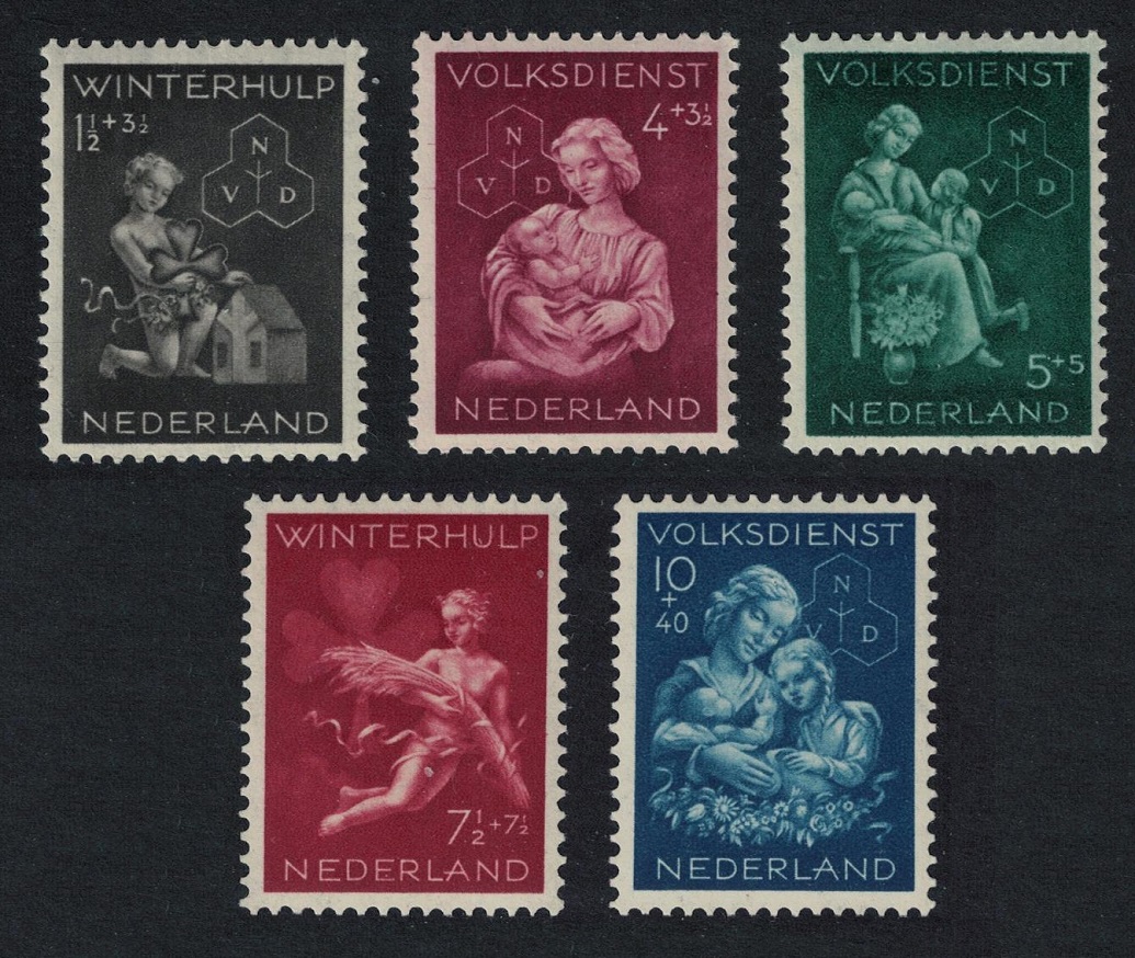 Netherlands Child Welfare and Winter Help Funds 5v 1944 MNH SG#590-594