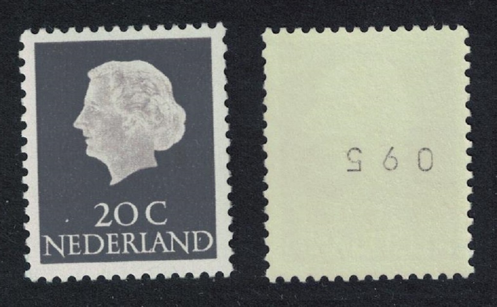 Netherlands Queen Juliana 20c Roll stamp Control Number 1966 MNH SG#778