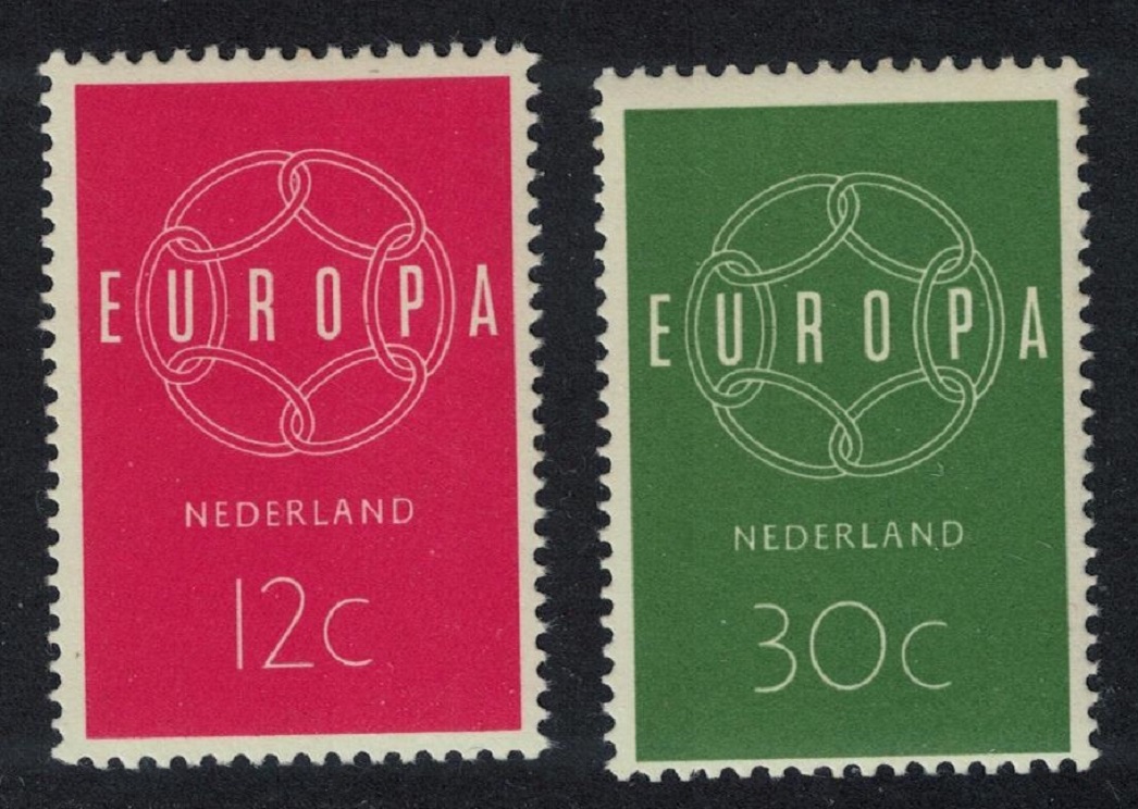 Netherlands Keychain Europa 2v 1959 MNH SG#882-883