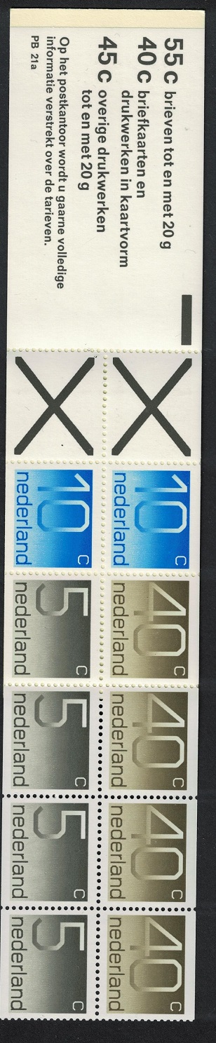 Netherlands Numeral Booklet PB 21 a 1986 MNH MI#MH22