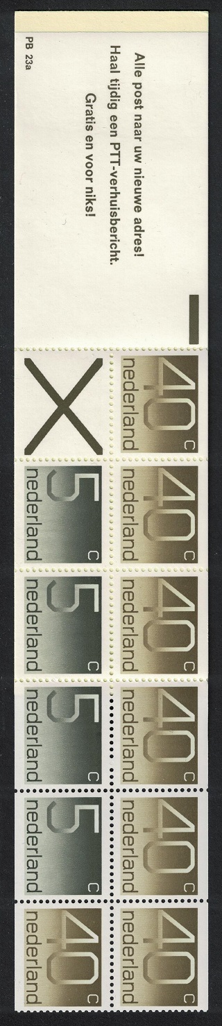 Netherlands Numeral Booklet PB 23 a 1986 MNH MI#MH24