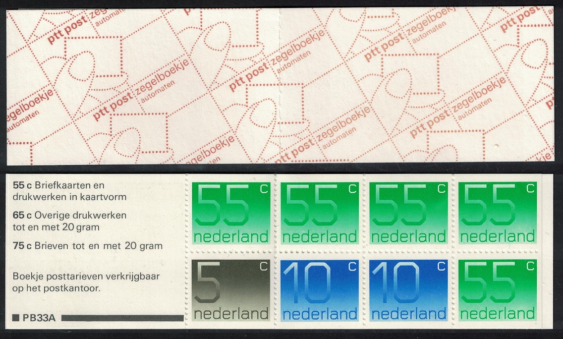 Netherlands Numeral Booklet PB33A 1986 MNH MI#MH34