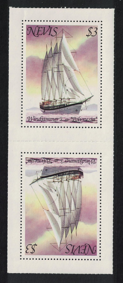 Nevis &#39;Polynesia&#39; Cruise Schooner Tete-Beche 1980 MNH SG#54 MI#42C