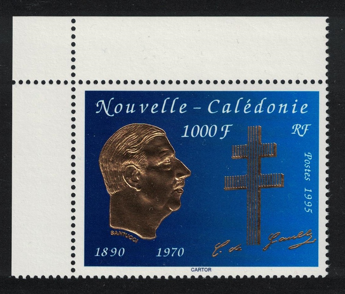 New Caledonia 25th Death Anniversary of Charles de Gaulle T1 Corner 1995 MNH SG#1032