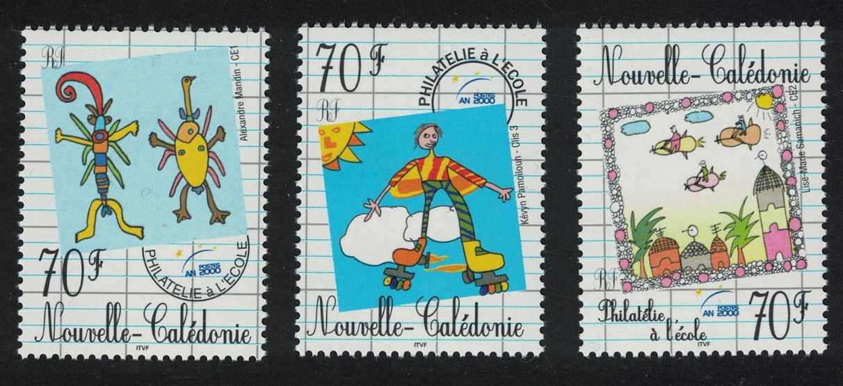 New Caledonia Philately at School Children&#39;s Drawings 3v 2000 MNH SG#1219-1221 MI#1213-1225