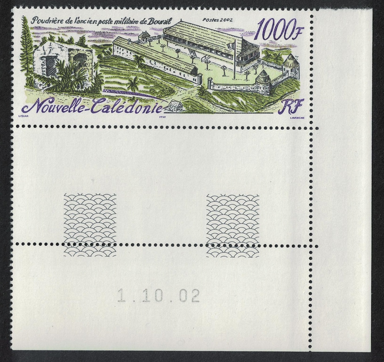 New Caledonia Powder Store 1000f Corner Date 2002 MNH SG#1271 MI#1281