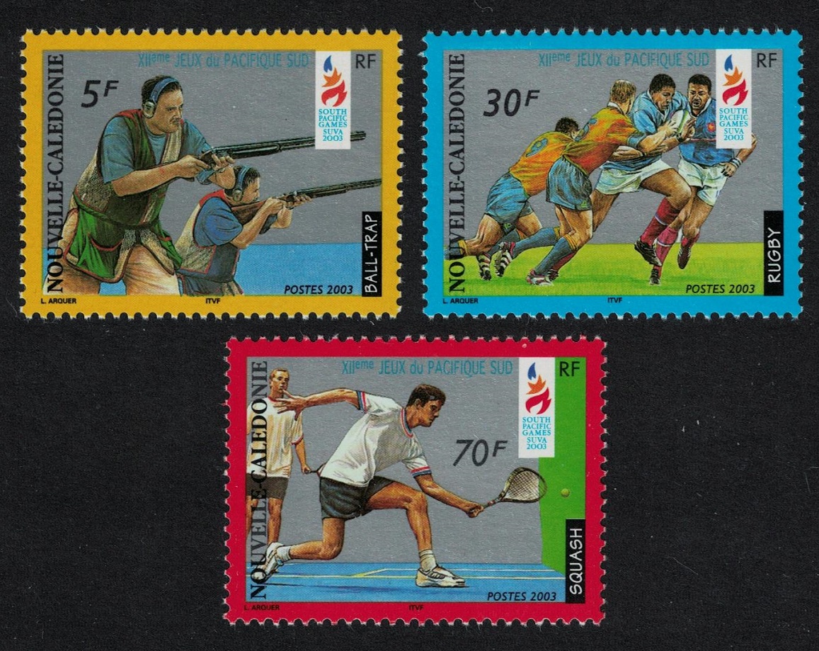 New Caledonia Rugby Tennis Shooting Sports 3v 2003 MNH SG#1295-1297 MI#1295-1297