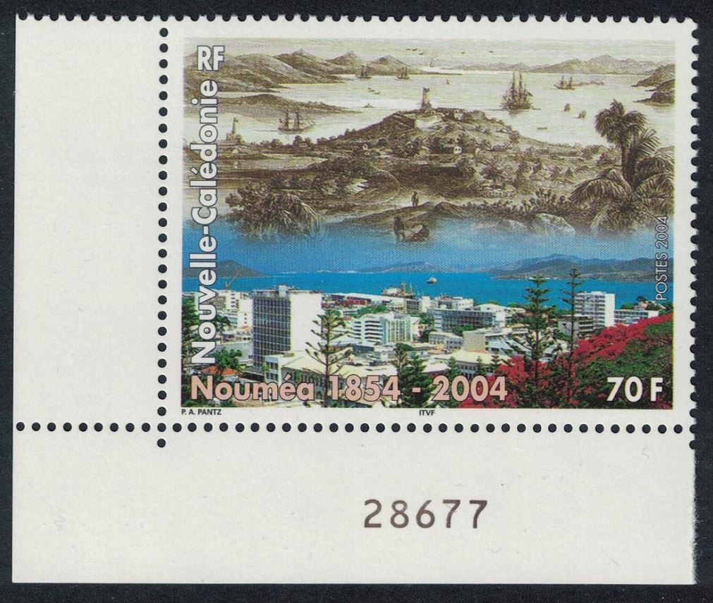 New Caledonia 150th Anniversary of Noumea 70f Corner Number 2004 MNH SG#1325 MI#1337