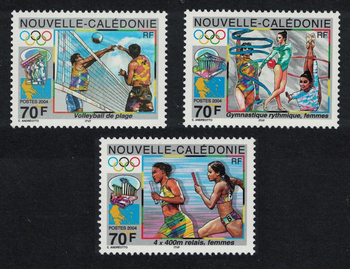 New Caledonia Volleyball Gymnastics Relay Olympic Games Athens 3v 2004 MNH SG#1332-1334 MI#1344-1346