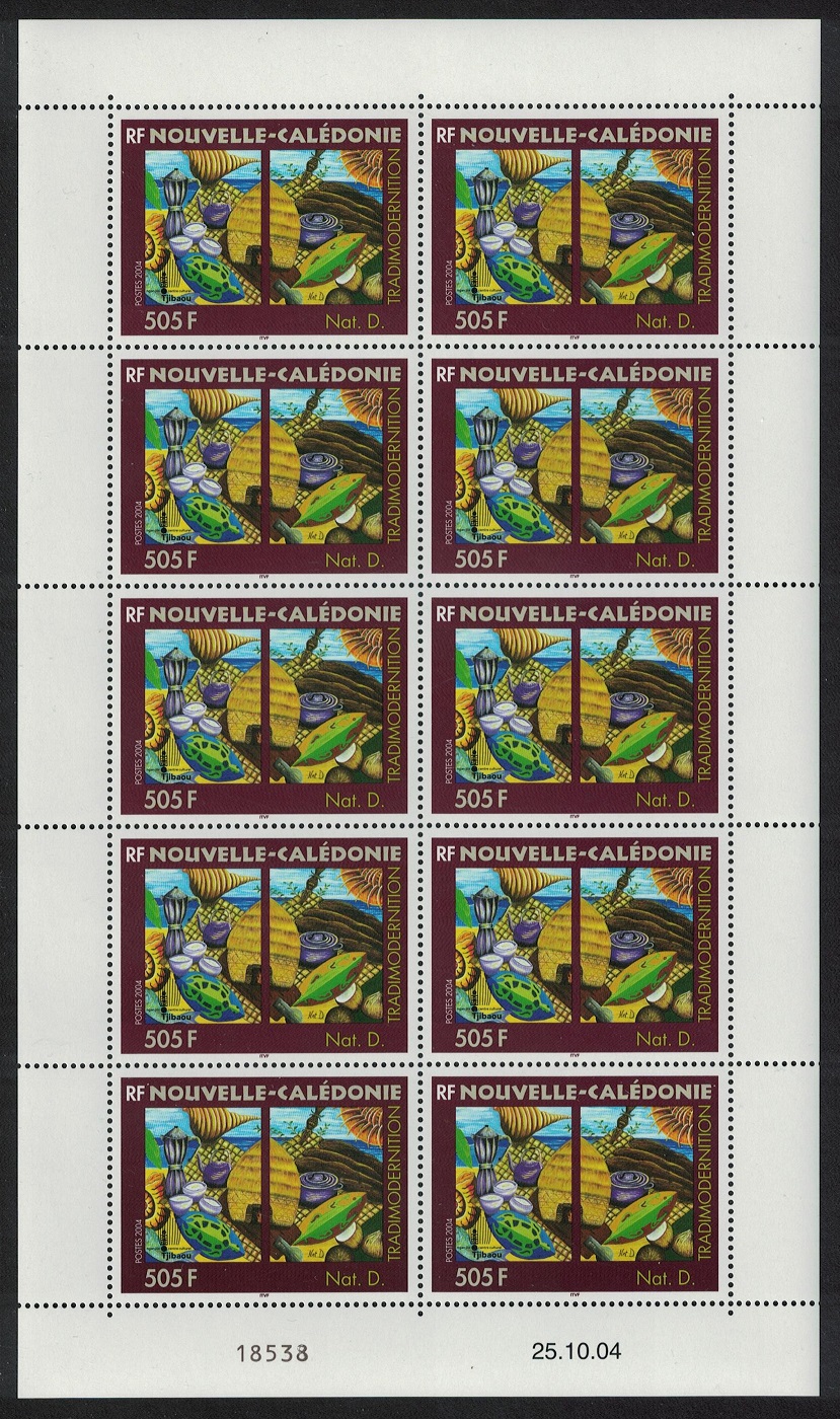 New Caledonia &#39;Tradimodernition&#39; by Nat D. Pacific Painters Sheetlet of 10v 2004 MNH SG#1338 MI#1349