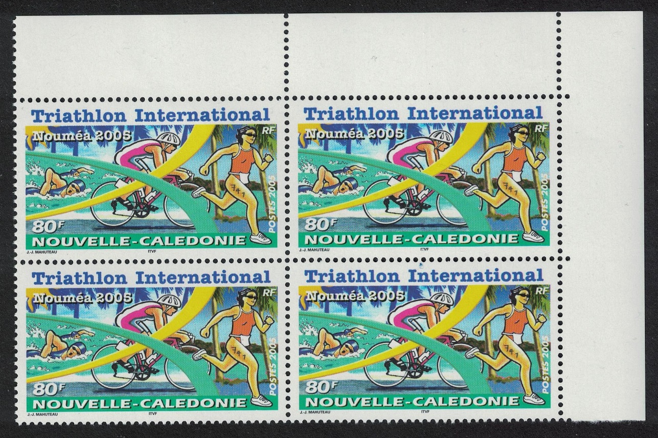 New Caledonia International Triathlon Competition Corner Block of 4 2005 MNH SG#1343 MI#1357