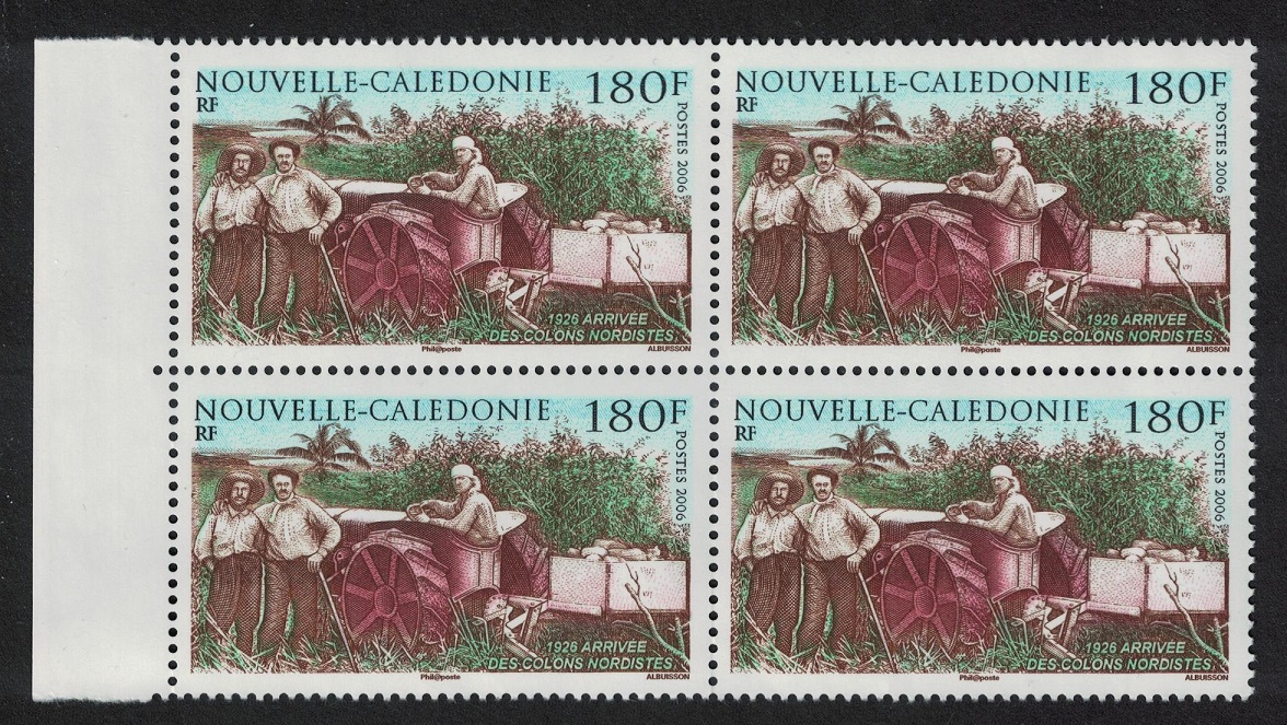 New Caledonia Tractor Arrival of Northern Colonists 180f Block of 4 2006 MNH SG#1376 MI#1389