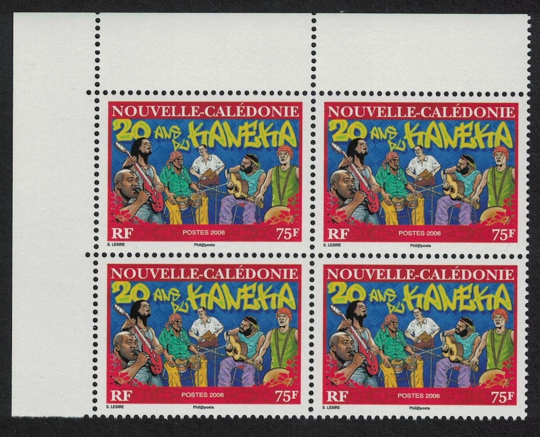 New Caledonia Music Kaneka Musical style Corner Block of 4 2006 MNH SG#1390 MI#1405