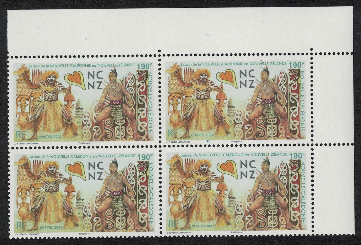 New Caledonia Traditional Dress and Body Decoration Corner Block of 4 2007 MNH SG#1418 MI#1436