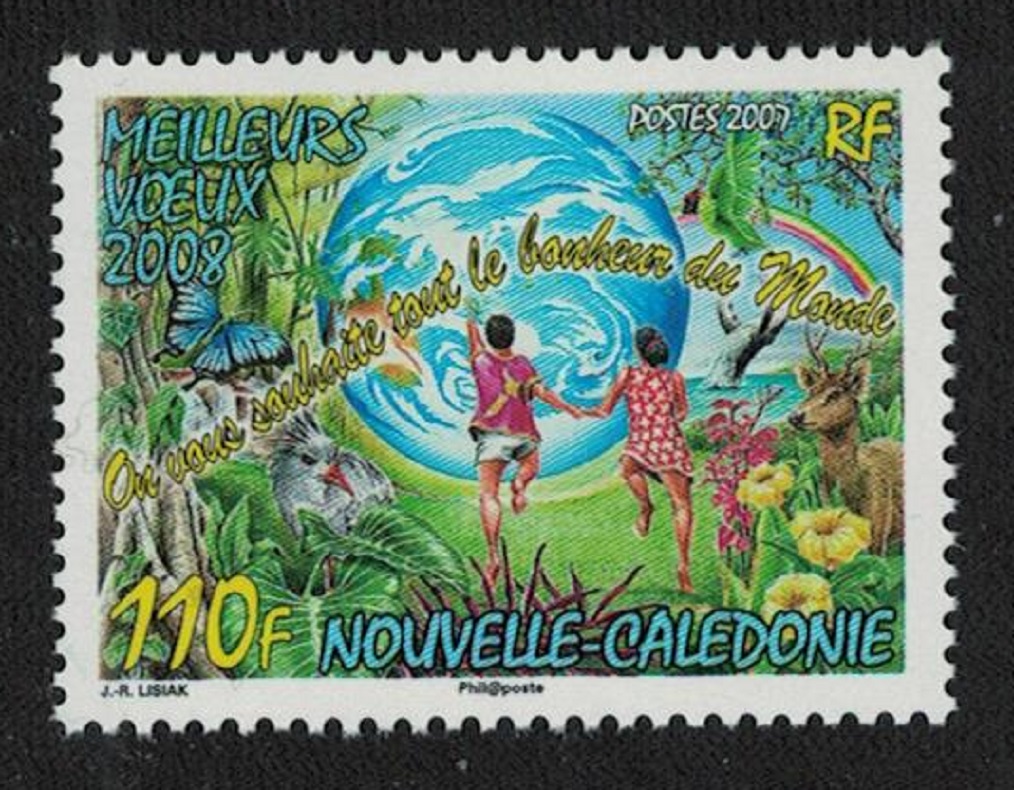 New Caledonia Butterfly Deer Flowers Happy New Year 2007 MNH SG#1429 MI#1451