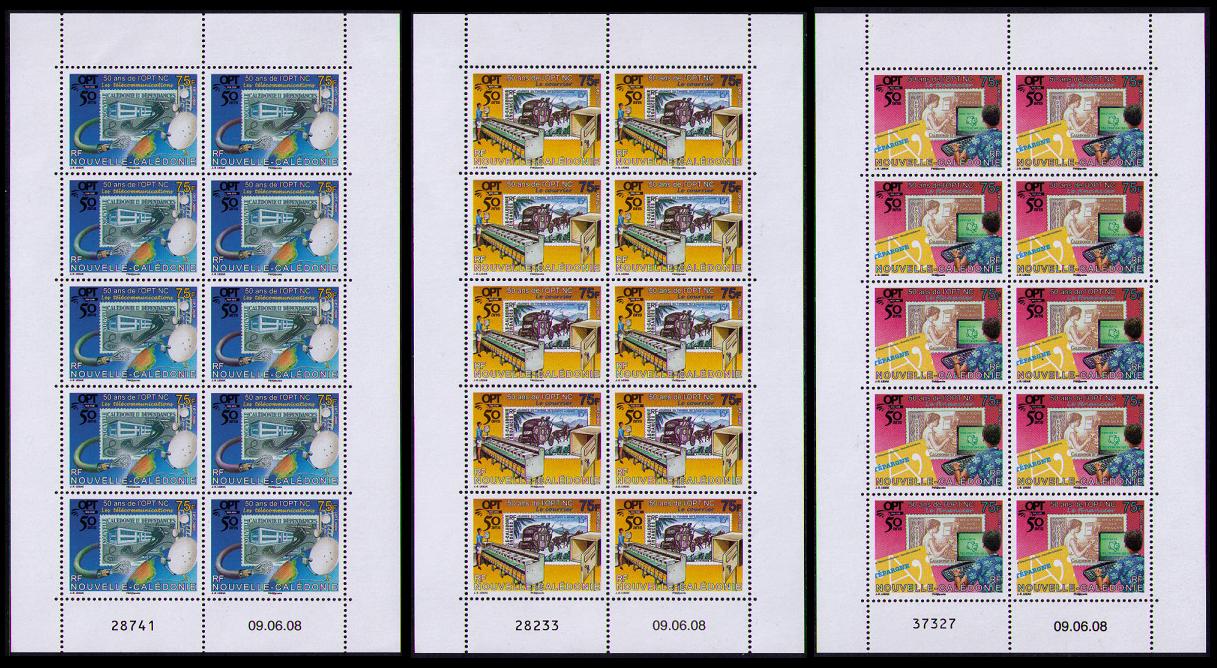 New Caledonia OPT 3 Sheets 2008 MNH SG#1446-1448 MI#1473-1475