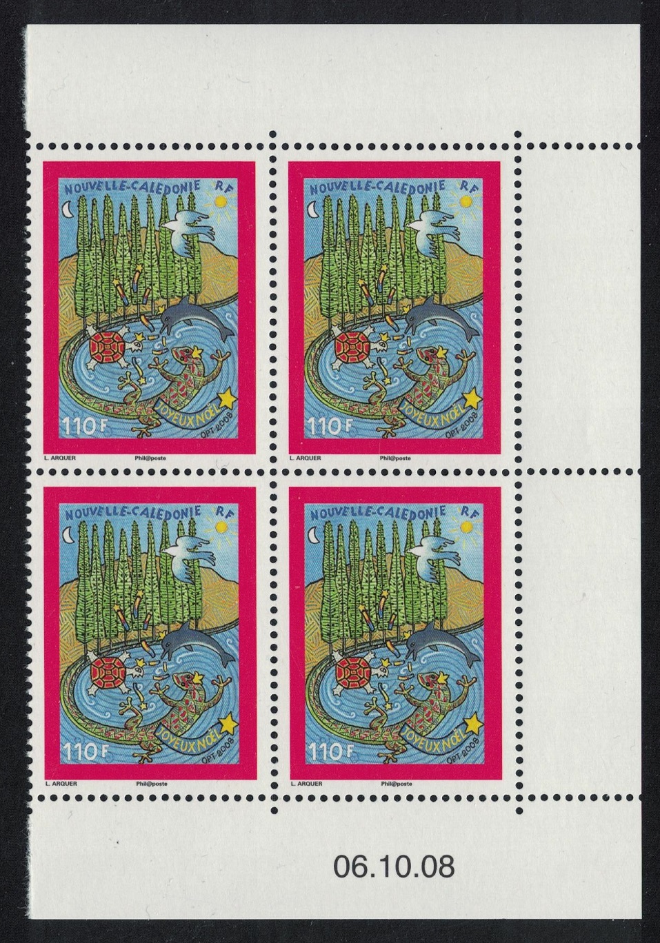 New Caledonia Christmas Symbols of New Caledonia Block of 4 Date 2008 MNH SG#1455 MI#1479