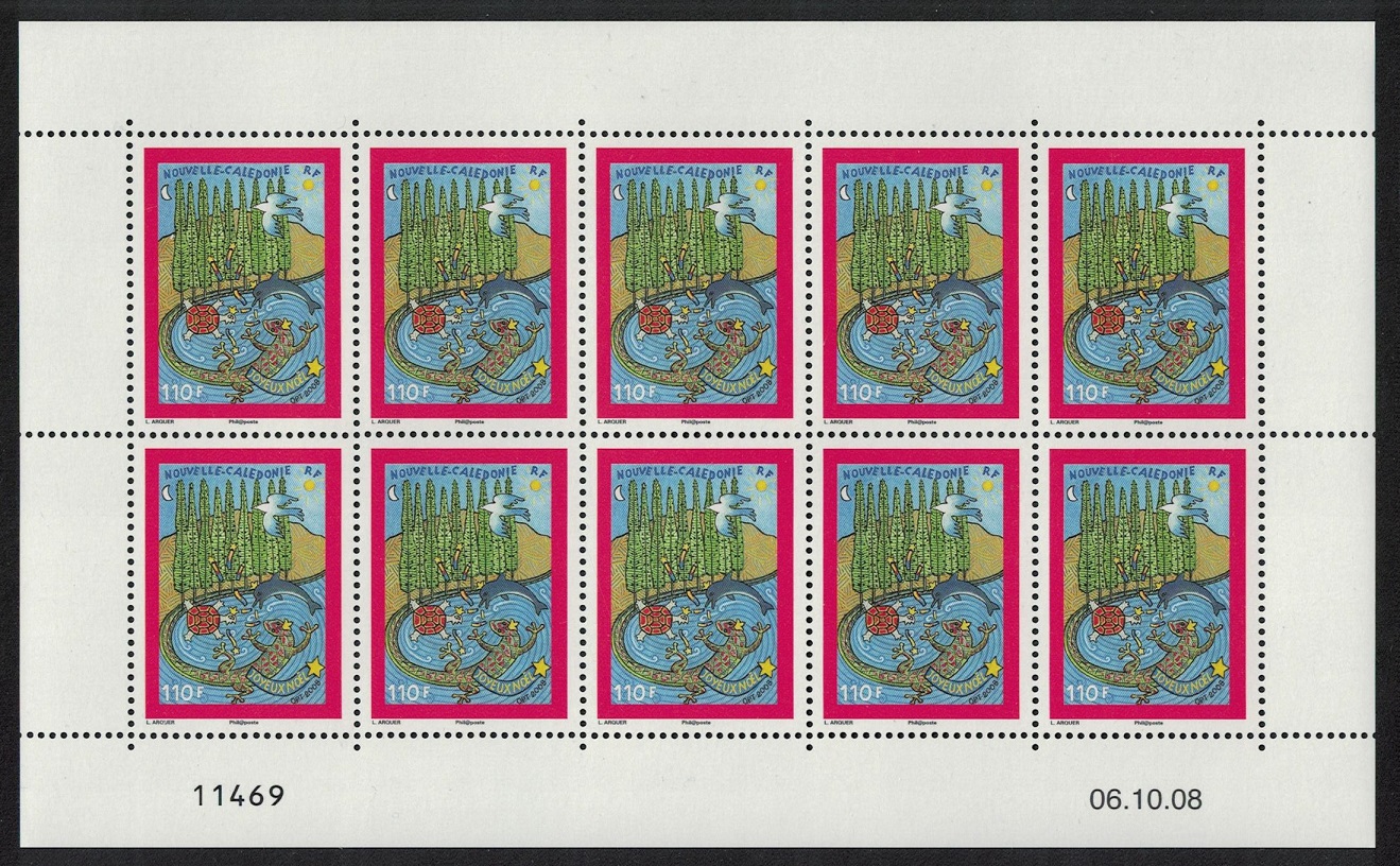 New Caledonia Christmas Symbols of New Caledonia Sheetlet of 10v 2008 MNH SG#1455 MI#1479