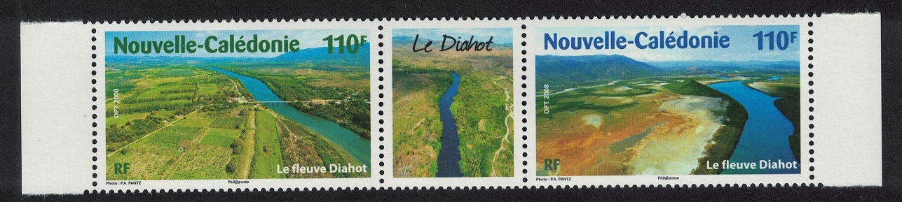 New Caledonia Fields River Bridge Delta Nature Strip of 2v+label 2008 MNH SG#1456-1457 MI#1480-1481