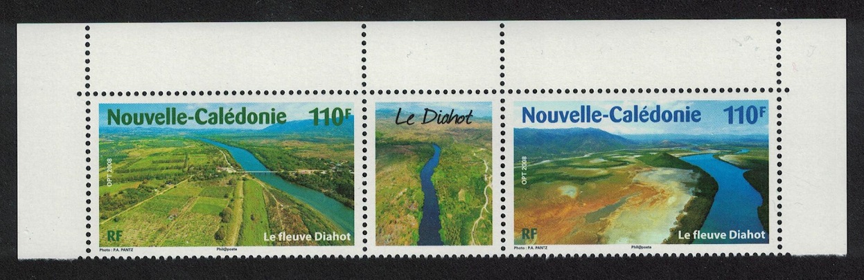 New Caledonia Fields River Bridge Delta Nature Top Strip of 2v+label 2008 MNH SG#1456-1457 MI#1480-1481