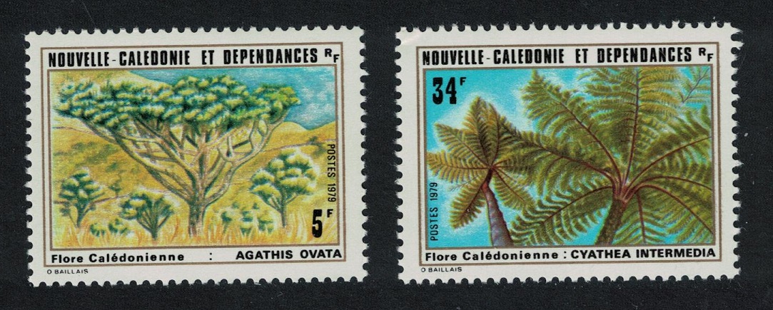 New Caledonia Trees &#39;Agathis ovata&#39; &#39;Cyathea intermedia&#39; 2v 1979 MNH SG#624-625