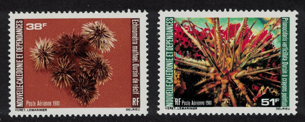 New Caledonia Water Plants &#39;Echinometra mathaei&#39; 2v 1981 MNH SG#661-662