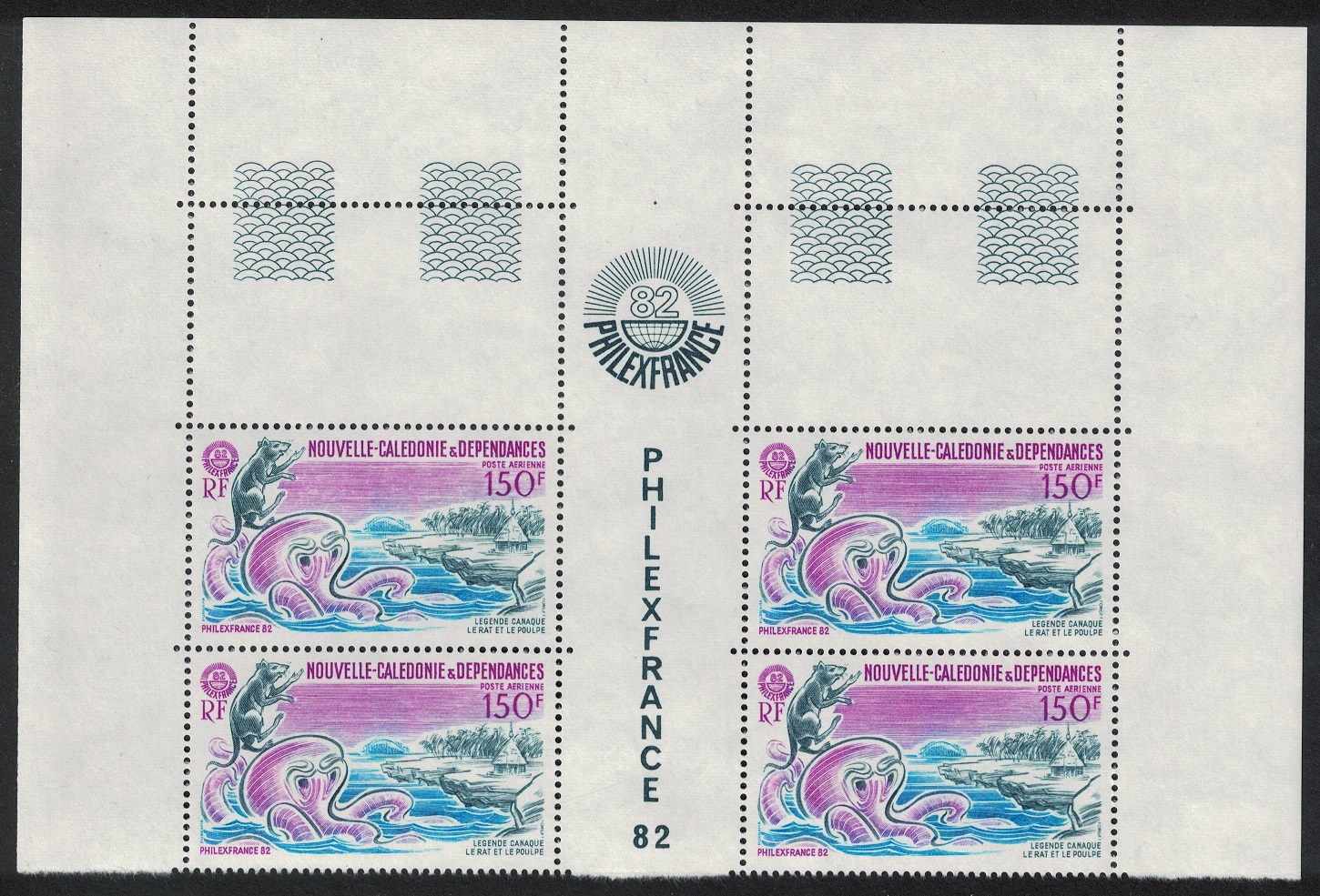 New Caledonia The Rat and the Octopus Canaque legend Top Double strip 1982 MNH SG#676