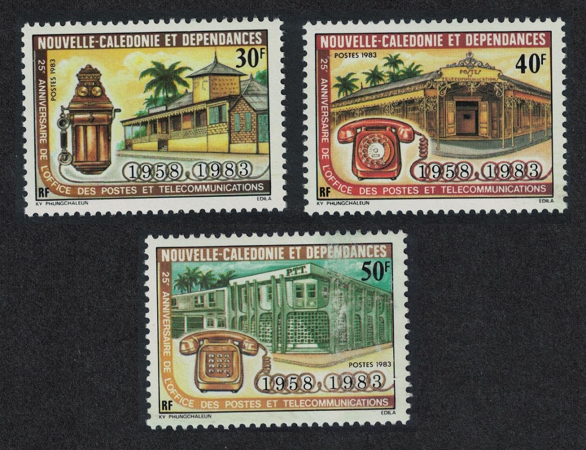 New Caledonia 25th Anniversary of Post and Telecommunications Office 3v 1983 MNH SG#697-699