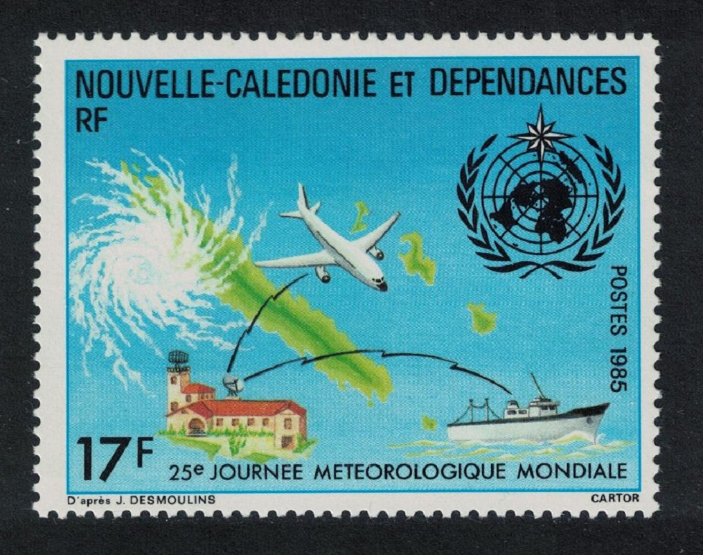 New Caledonia Airplane Ship World Meteorology Day 1985 MNH SG#763