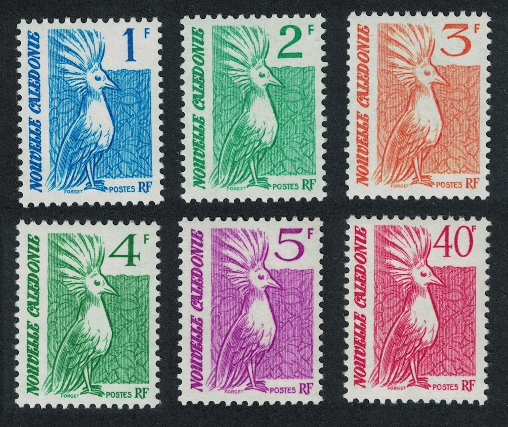 New Caledonia Kagu Bird 6v Definitives 1988 MNH SG#837-843