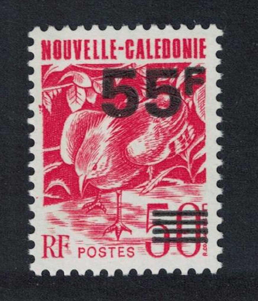 New Caledonia Bird Kagu No 898 surch &#39;55F&#39; 1993 MNH SG#969