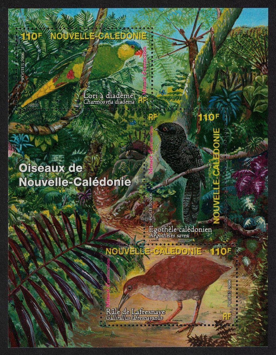 New Caledonia Endangered Birds BirdLife MS 2006 MNH SG#MS1380