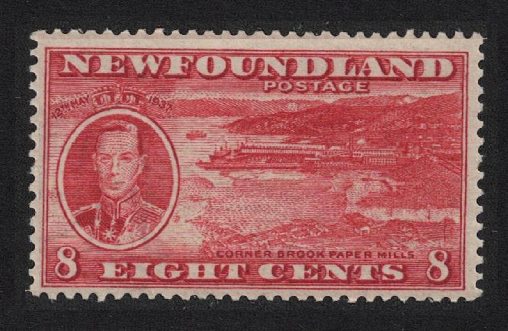 Newfoundland Coronation Paper Mills 8d perf 13 RAR 1937 MNH SG#260d