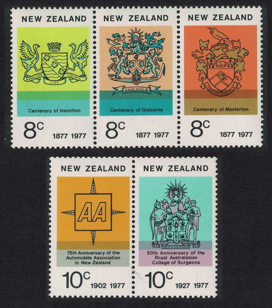 New Zealand Anniversaries 5v 1977 MNH SG#1132-1136