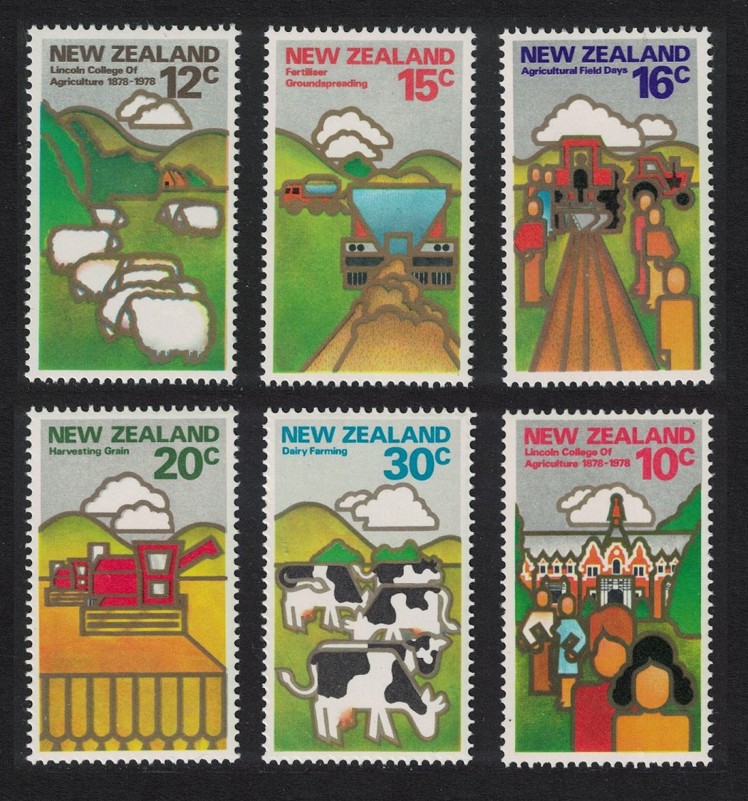 New Zealand Lincoln College of Agriculture 6v 1978 MNH SG#1164-1169