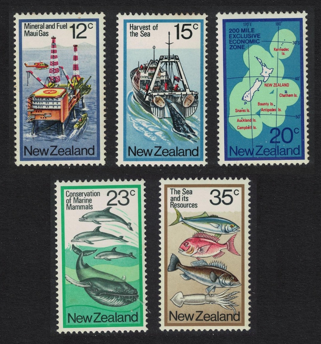 New Zealand Fish Whales Resources of the Sea 5v 1978 MNH SG#1174-1178