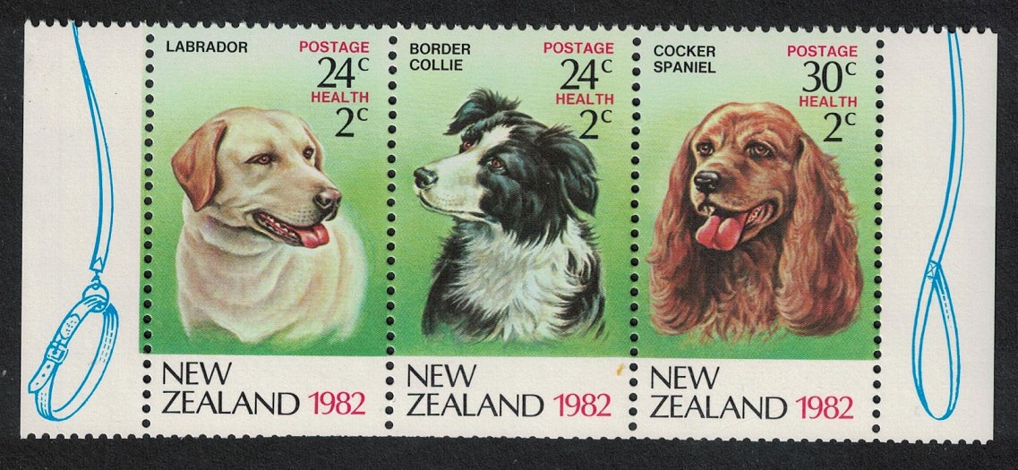 New Zealand Dogs 3v Strip Def 1982 MNH SG#1270-1272